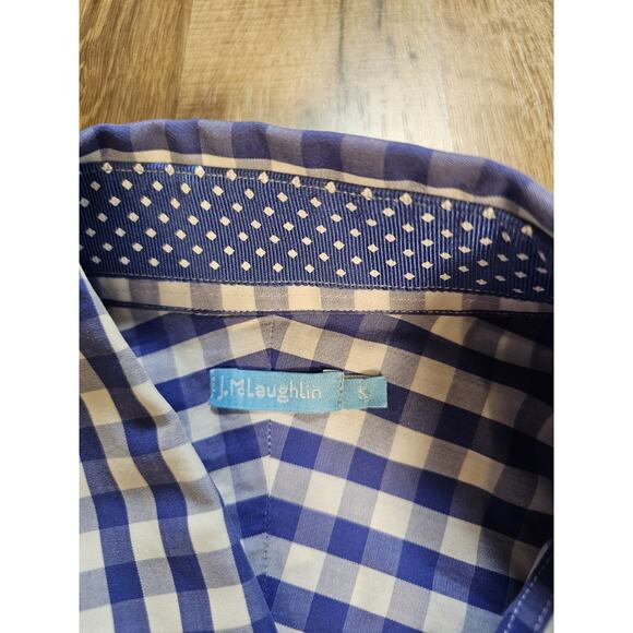 J. Mclaughlin 100% Cotton Checked Button Down Men's Size S Career Preppy - Picture 2 of 7